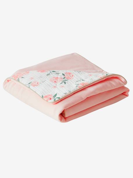 Jersey Knit/Cotton Gauze Throw for Baby, EAU DE ROSE Theme Light Pink - vertbaudet enfant 