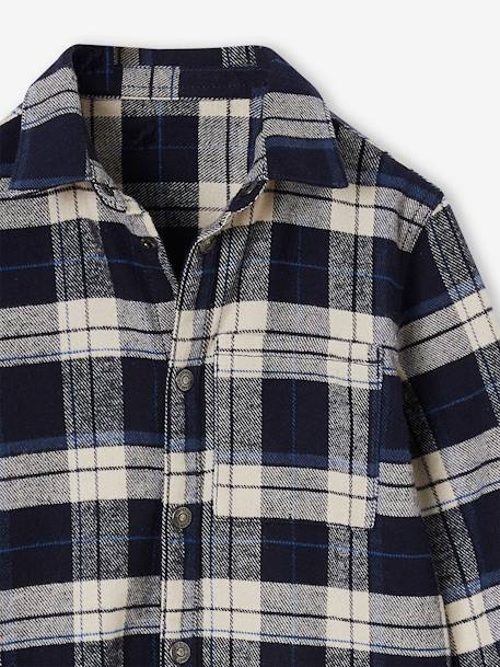 Chequered Flannel Shirt for Boys night blue - vertbaudet enfant 