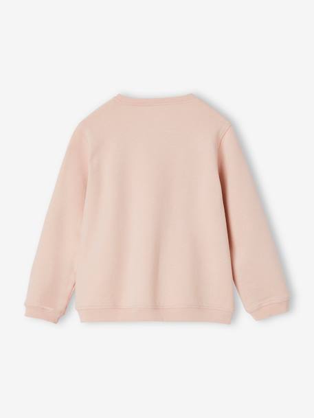 Sweatshirt with Message & Iridescent Details for Girls Red+rosy - vertbaudet enfant 