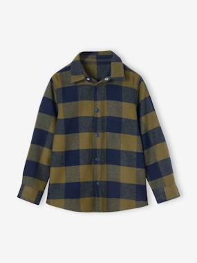 Boys-Flannel Shirt with Large Checks, for Boys