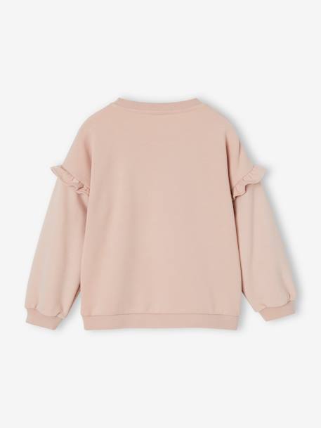 Ruffled Sweatshirt for Girls old rose+peach+rust - vertbaudet enfant 