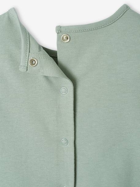 T-shirt bébé Basics manches longues personnalisable bois de rose+vert d'eau - vertbaudet enfant 
