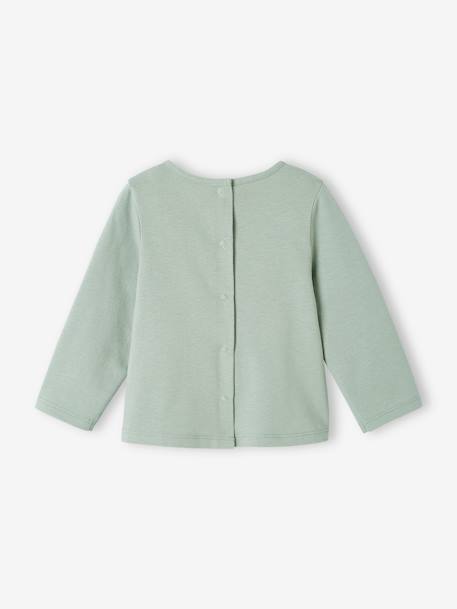 T-shirt bébé Basics manches longues personnalisable bois de rose+vert d'eau - vertbaudet enfant 