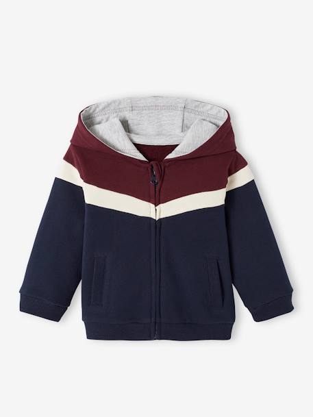 Jacket with Hood & Zip for Boys aqua green+bordeaux red+Light Brown - vertbaudet enfant 