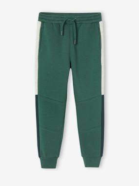 -Fleece Joggers with Two-Tone Side Stripes for Boys