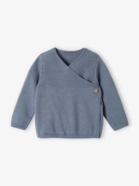 Knitted Cardigan in Organic Cotton for Newborn Babies Beige+denim blue+Light Grey+rosy - vertbaudet enfant 