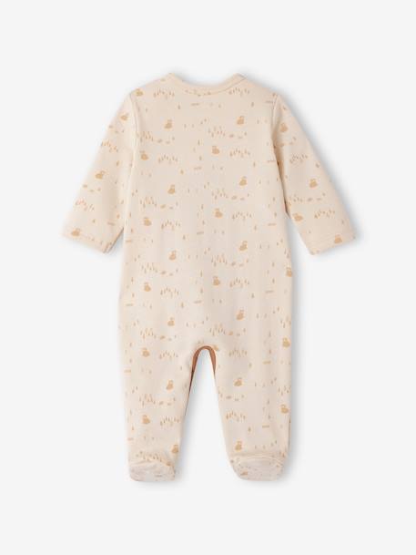 Pyjama bébé mixte en molleton ouverture pont pressionnée écru - vertbaudet enfant 