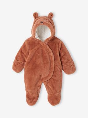 Faux Fluffy Fur "Sheep" Pramsuit for Babies  - vertbaudet enfant