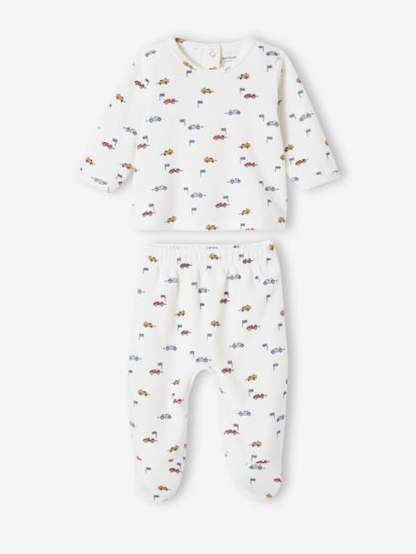 Lot de 2 pyjamas 'bolides' bébé en velours terracotta - vertbaudet enfant 