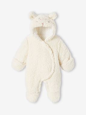 -Faux Fluffy Fur "Sheep" Pramsuit for Babies