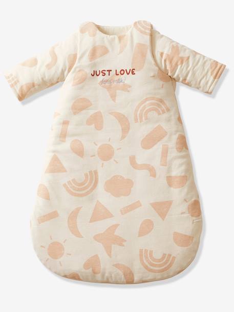 Baby Sleeping Bag with Removable Sleeves in Organic* Cotton, Happy Sky printed beige - vertbaudet enfant 