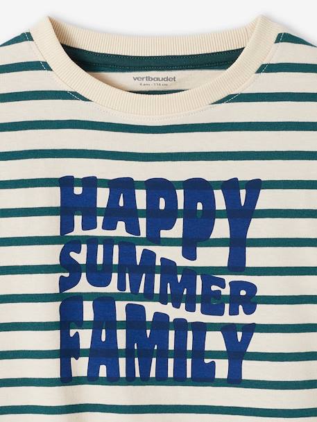 Unisex T-Shirt for Children, Sailor Capsule Collection striped green - vertbaudet enfant 