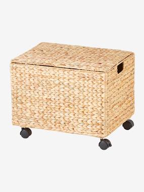 Bedding & Decor-Decoration-Decorative Accessories-Trunk on Wheels, in Water Hyacinth