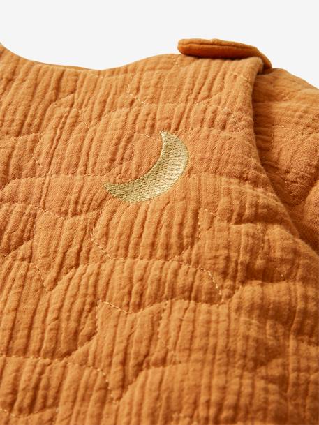 Gigoteuse hiver quiltée manches amovibles en gaze de coton bio* NUITS DE RÊVE caramel+écru+marine - vertbaudet enfant 