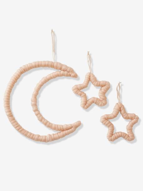 Wall Decorations, Woollen-Effect Moon & Stars beige - vertbaudet enfant 