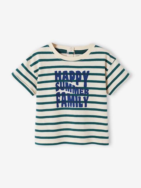 T-Shirt for Babies, Sailor Capsule Collection striped green - vertbaudet enfant 