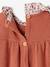 Knitted Dress with Collar in Floral Fabric for Babies rust - vertbaudet enfant 