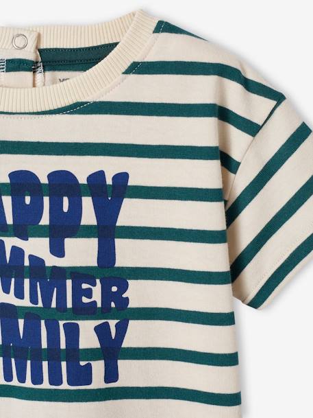 T-Shirt for Babies, Sailor Capsule Collection striped green - vertbaudet enfant 