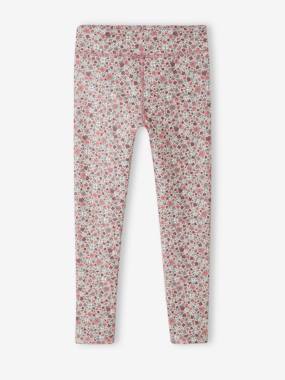 Girls-Sports Leggings in Floral Techno Fabric for Girls