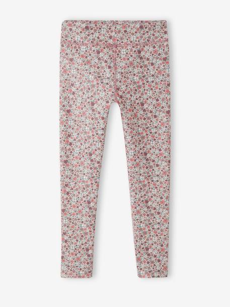 Sports Leggings in Floral Techno Fabric for Girls printed pink - vertbaudet enfant 