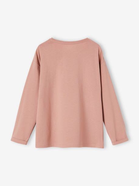 Tee-shirt 'Egérie' détails fantaisie fille manches longues vieux rose - vertbaudet enfant 