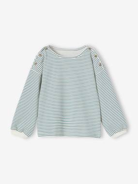 -Striped Top, Boat-Neck, for Girls