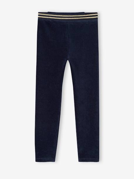 Corduroy Leggings for Girls BROWN MEDIUM SOLID+emerald green+mauve+navy blue - vertbaudet enfant 