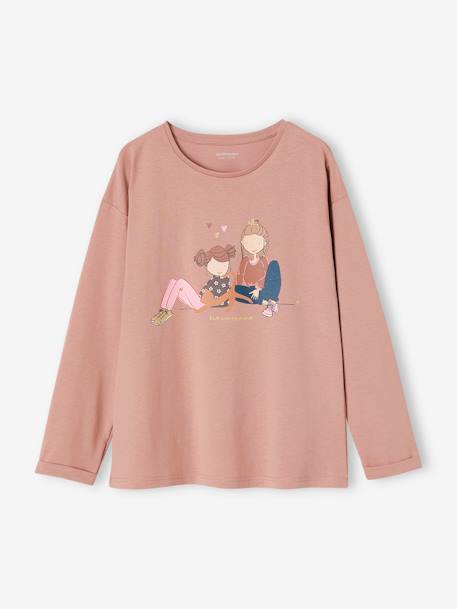 Pretty Top with Fancy Details for Girls old rose+PINK LIGHT SOLID WITH DESIGN+rose beige+WHITE LIGHT SOLID WITH DESIGN - vertbaudet enfant 
