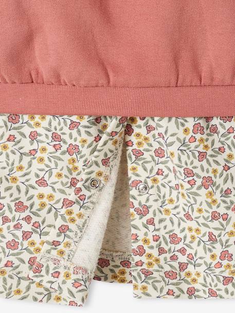 Ensemble bébé fille 3 pièces robe cardigan bandeau bleu grisé+corail+vieux rose - vertbaudet enfant 
