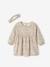 Ensemble bébé fille 3 pièces robe cardigan bandeau bleu grisé+corail+vieux rose - vertbaudet enfant 