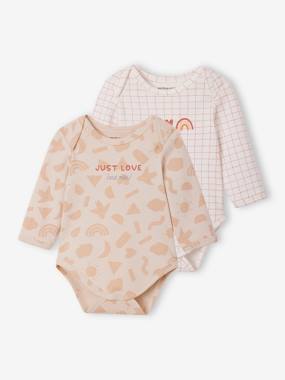 Pack of 2 "Heart" Bodysuits in Organic Cotton for Babies  - vertbaudet enfant