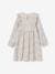 Floral Print Dress with Ruffled Sleeves for Girls ecru+old rose - vertbaudet enfant 