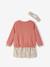 Ensemble bébé fille 3 pièces robe cardigan bandeau bleu grisé+corail+vieux rose - vertbaudet enfant 