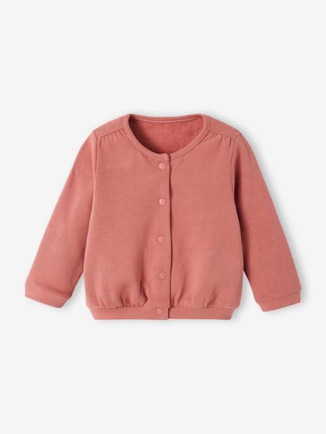 Ensemble bébé fille 3 pièces robe cardigan bandeau bleu grisé+corail+vieux rose - vertbaudet enfant 