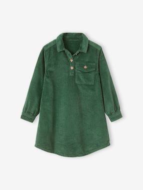 Corduroy Shirt-Dress for Girls  - vertbaudet enfant