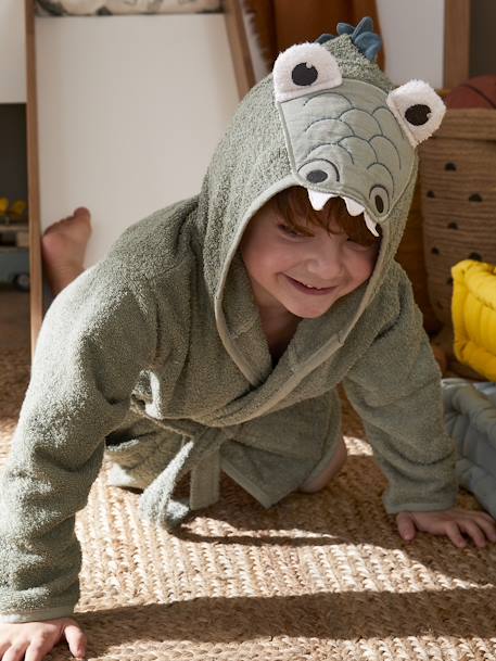 Crocodile Bathrobe for Children Green - vertbaudet enfant 