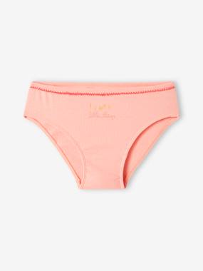 Fille-Lot de 5 culottes fantaisie fille en maille côtelée
