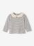 T-shirt bébé col brodé manches longues beige clair+rayé marine+rayé rouge - vertbaudet enfant 