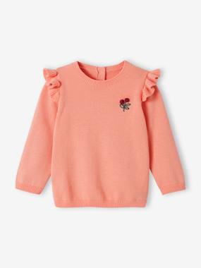 Top with Ruffles, Cherries with Pompoms, for Babies  - vertbaudet enfant