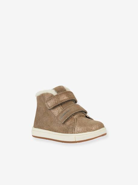 High-Top Furry Trainers for Babies, B Trottola Girl WPF by GEOX® iridescent grey - vertbaudet enfant 