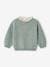 Rib Knit Jumper with Broderie Anglaise Collar for Babies sage green - vertbaudet enfant 