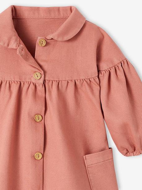 Twill Dress with Peter Pan Collar for Babies rose - vertbaudet enfant 