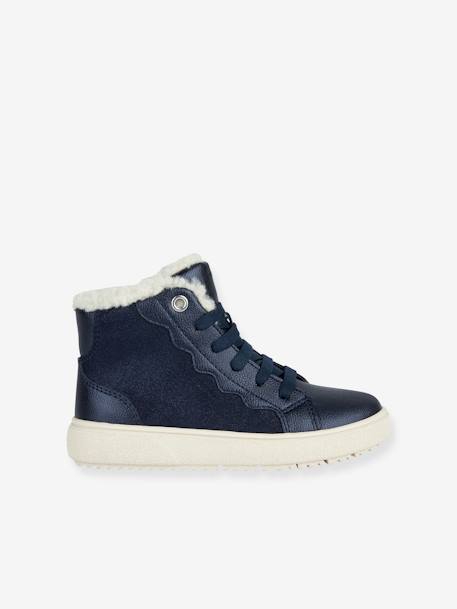 High-Top Furry Trainers, J Theleven Girl B ABX by GEOX® grey+navy blue - vertbaudet enfant 