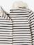 T-shirt bébé col brodé manches longues beige clair+rayé marine+rayé rouge - vertbaudet enfant 
