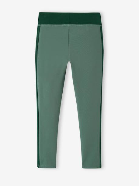 Sports Leggings with Stripe Down the Sides, for Girls - green, Girls