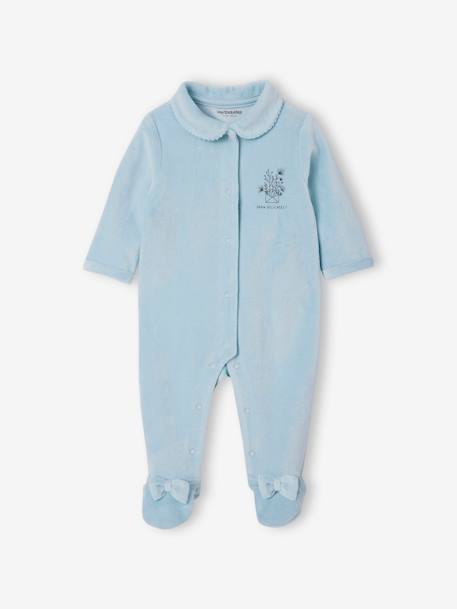 Pack of 2 Velour Sleepsuits for Babies sky blue - vertbaudet enfant 
