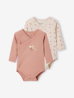 Baby-Pack of 2 Long-Sleeved Bodysuits for Newborn Babies