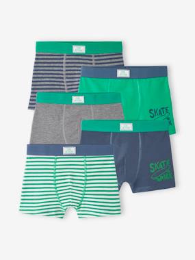 -Pack of 5 Skateboarding Stretch Boxers for Boys