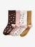 Pack of 5 Pairs of 'Wild' Socks for Girls chocolate - vertbaudet enfant 