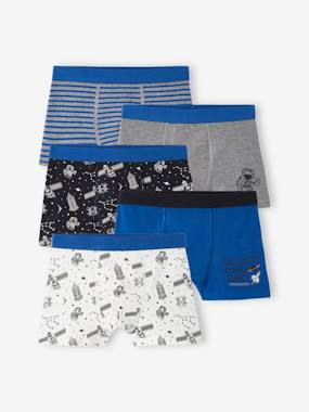 -Pack of 5 Stretch Boxers for Boys, "Space"